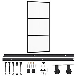 vidaXL Porte coulissante et quincaillerie Verre et Aluminium 90x205 cm