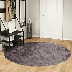 vidaXL Tapis lavable gris Ø 200 cm antidérapant