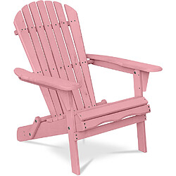 ICONIK INTERIOR Chaise de jardin Adirondack - Bois Rose pâle