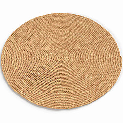 ICONIK INTERIOR Tapis rond en jute - Boho Bali - 100 CM - Kavya Naturel