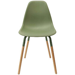 Avis The Home Deco Factory Chaise scandinave pieds métal et bois de hêtre Phenix (Lot de 2) vert.