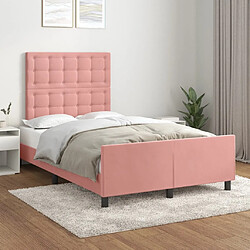 Maison Chic Lit adulte - Cadre Structure de lit avec tête de lit Contemporain Rose 120x200 cm Velours -MN99444