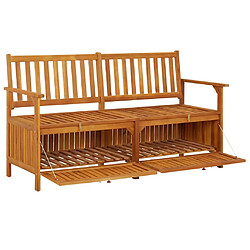 Helloshop26 Banc de jardin meuble de patio d'extérieur terrasse de rangement 148 cm bois d'acacia solide 02_0011795