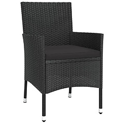 Maison Chic Mobilier à dîner 11 pcs de jardin avec coussins - Ensemble table et chaises d'extérieur - Salon/Mobilier de jardin classique noir résine tressée -MN55131 pas cher