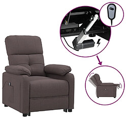 vidaXL Fauteuil inclinable électrique Marron foncé Tissu