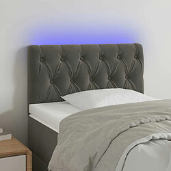 Maison Chic Tête de lit scandinave à LED,meuble de chambre Gris foncé 80x7x78/88 cm Velours -MN58887