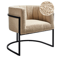 Beliani Fauteuil LARVIK II Bouclé Beige