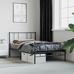 Avis vidaXL Cadre de lit métal sans matelas avec pied de lit noir 100x190cm