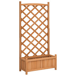 Maison Chic Jardinière,Bac à fleurs avec treillis - pot de fleur marron bois massif de sapin -GKD24721