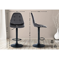 Avis Decoshop26 Tabouret de bar x1 avec repose-pieds hauteur réglable pivotant assise en PVC noir cadre métallique noir 10_0004818