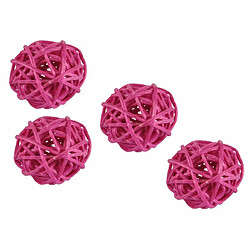 Paris Prix Lot de 10 Boules Décoratives Rotin 3cm Fuchsia