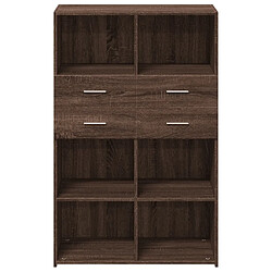 Avis vidaXL Buffet haut chêne marron 80x42,5x124 cm bois d'ingénierie