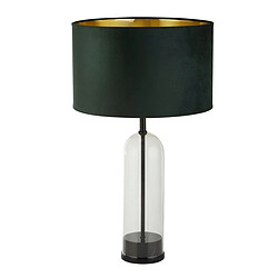 Searchlight Lampe de table, verre, noir, marbre, velours vert