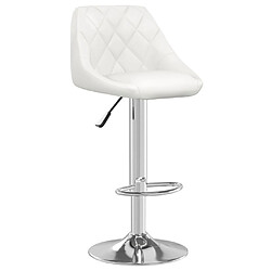 vidaXL Tabouret de bar Blanc Similicuir