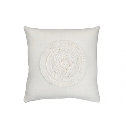 Dansmamaison Coussin Soleil Carre Polyester Blanc