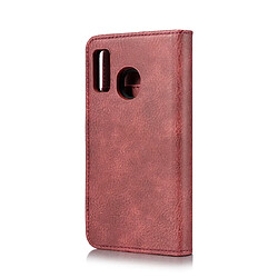 Avis Wewoo Housse Coque Etui en cuir Crazy Horse Texture Flip détachable magnétique avec support et fentes pour cartes et portefeuille Galaxy A40 Rouge