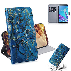 Wewoo Housse Coque Étui en cuir à rabat horizontal avec motif coloré et fleurs abricot pour Asus Zenfone Max Pro M1 ZB601KLavec support et emplacements cartes et porte-monnaie