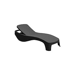 Acheter Bain de soleil Atlantic KETER Résine Effet Rotin Gris anthracite Chaise longue dossier 5 positions