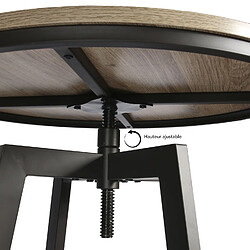 The Home Deco Factory Table haute avec tabourets design industriel Aria - 2 Personnes - Noir