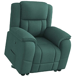 vidaXL Fauteuil inclinable vert foncé tissu