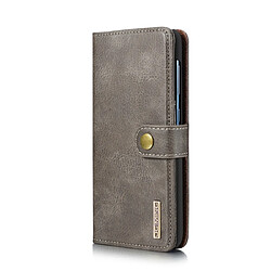 Wewoo Housse Coque Etui en cuir Crazy Horse Texture Flip détachable magnétique avec support et fentes pour cartes et portefeuille Galaxy A70 Gris