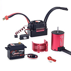 3650 3100KV Brushless Moteur et 45A Brushless ESC avec 6kg Metal Gear Servo Radiateur RC Bras Oscillant Combo Ensemble pour 1/0 RC Camion de Voiture