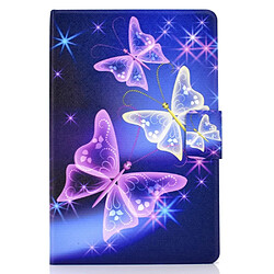 Etui en PU impression de modèle avec porte-carte papillon rougeoyant pour votre Apple iPad 10.2 (2019)