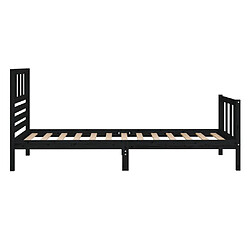 Acheter vidaXL Cadre de lit sans matelas noir bois massif 100x200 cm