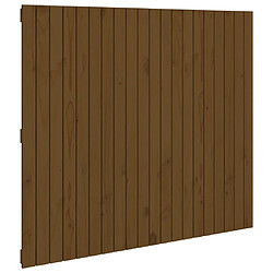 Maison Chic Tête de lit scandinave pour lit adulte,Meuble de chambre murale Marron miel 127,5x3x110cm Bois massif de pin -MN38387