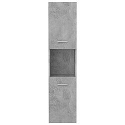 Maison Chic Armoire de salle de bain,Meuble de rangement,Meuble haut Gris béton 30x30x130 cm Aggloméré -GKD742711 pas cher