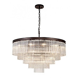 Luminaire Center Suspension 27 ampoules Cristal k9 Brun oxydé