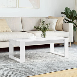 vidaXL Table basse blanc brillant 102x50x35 cm bois d'ingénierie