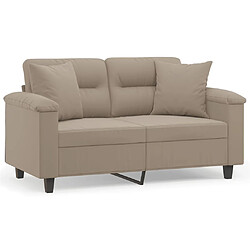 Maison Chic Canapé 2 places avec oreillers,Sofa de Salon,Canapé droit taupe 120 cm tissu microfibre -GKD814578