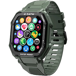 Chrono Montres connectées, montres intelligentes étanches avec cardiofréquencemètres, podomètres, trackers d'activité, montres de sport outdoor homme,Vert