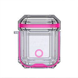 Wewoo Coque Ecouteurs sans fil de charge TPU transparent pour Apple AirPods 1/2 Rose Red