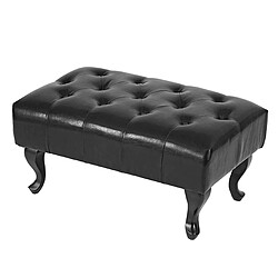 Decoshop26 Tabouret pouf repose-pieds style baroque 39x77x47cm en synthétique noir 04_0003736