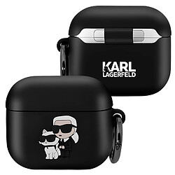 Karl Lagerfeld Coque pour AirPods 3 Antichoc Souple avec Anneau Noir