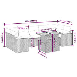 Avis vidaXL Salon de jardin avec coussins 8 pcs beige résine tressée