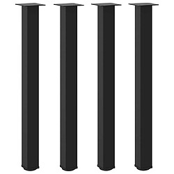 vidaXL Pieds de table basse noir 4 pcs 100-102 cm acier