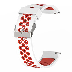 Wewoo Bracelet pour montre connectée Dragonne sport en silicone bicolore Xiaomi Huami Amazfit Bip Lite version 20 mm blanc rouge