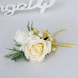 Avis Fleur de soie mariage mariée corsage groom boutonnière boutonnière pin champagne