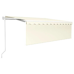 Maison Chic Auvent automatique | Store banne extérieur | Marquise store capteur de vent LED 4,5x3 m Crème -MN73120