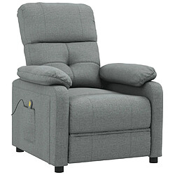 vidaXL Fauteuil de massage Gris foncé Tissu