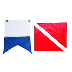 2 Pièces Drapeau De Plongée En Nylon Marquage De Plongée Sous Marine Bleu Rouge Blanc