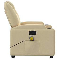 Maison Chic Fauteuil de massage inclinable,Fauteuil luxe de relaxation Crème Tissu -MN72861 pas cher