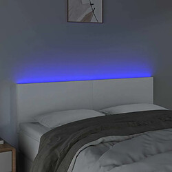 Avis Maison Chic Tête de lit scandinave à LED,meuble de chambre Blanc 144x5x78/88 cm Similicuir -MN65762