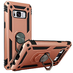 Avizar Coque Samsung Galaxy S8 Hybride Rigide Souple Bague Support Vidéo rose gold