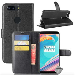 Htdmobiles Housse etui portefeuille pour OnePlus 5T + film ecran - NOIR