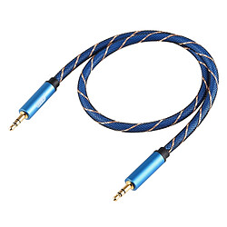 Avis Wewoo Câble audio tressé en nylon EMK de 3,5 mm pour grille mâle haut-parleur / ordinateur portable / casquelongueur 0,5 m bleu