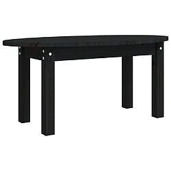 vidaXL Table basse Noir 80x40x35 cm Bois massif de pin